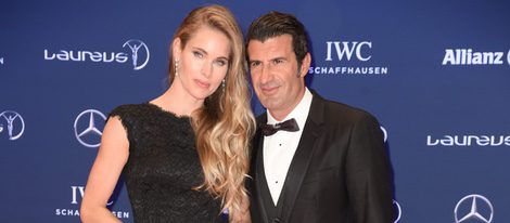 Luis Figo y Helen Svedin en los Premios Laureus 2016 en Berlín