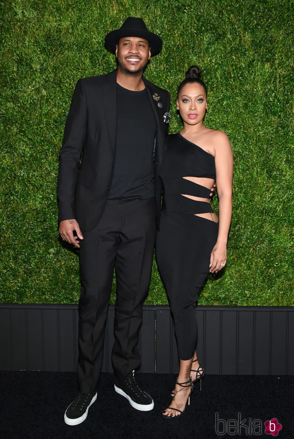 Carmelo Anthony y su mujer La La Anthony en la cena de Chanel en el Festival de Tribeca 2016 en Nueva York