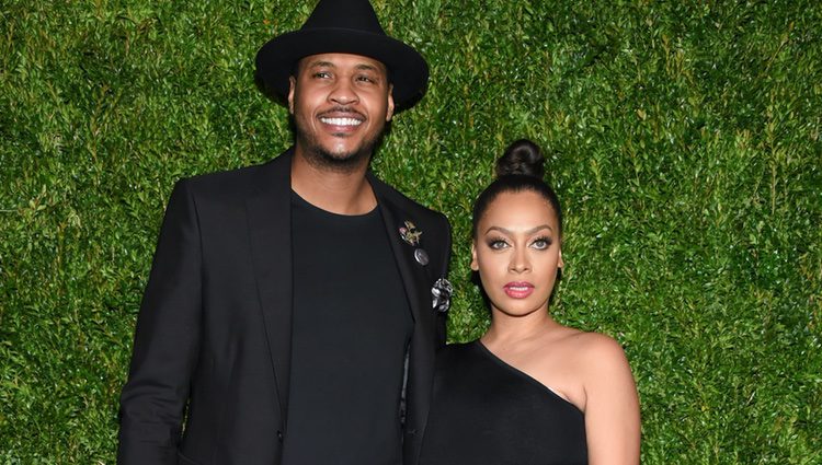 Carmelo Anthony y su mujer La La Anthony en la cena de Chanel en el Festival de Tribeca 2016 en Nueva York