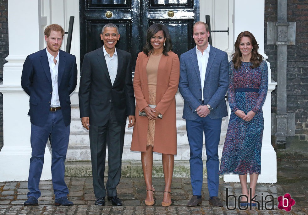 Los Obama con los Duques de Cambridge y el Príncipe Harry en Londres