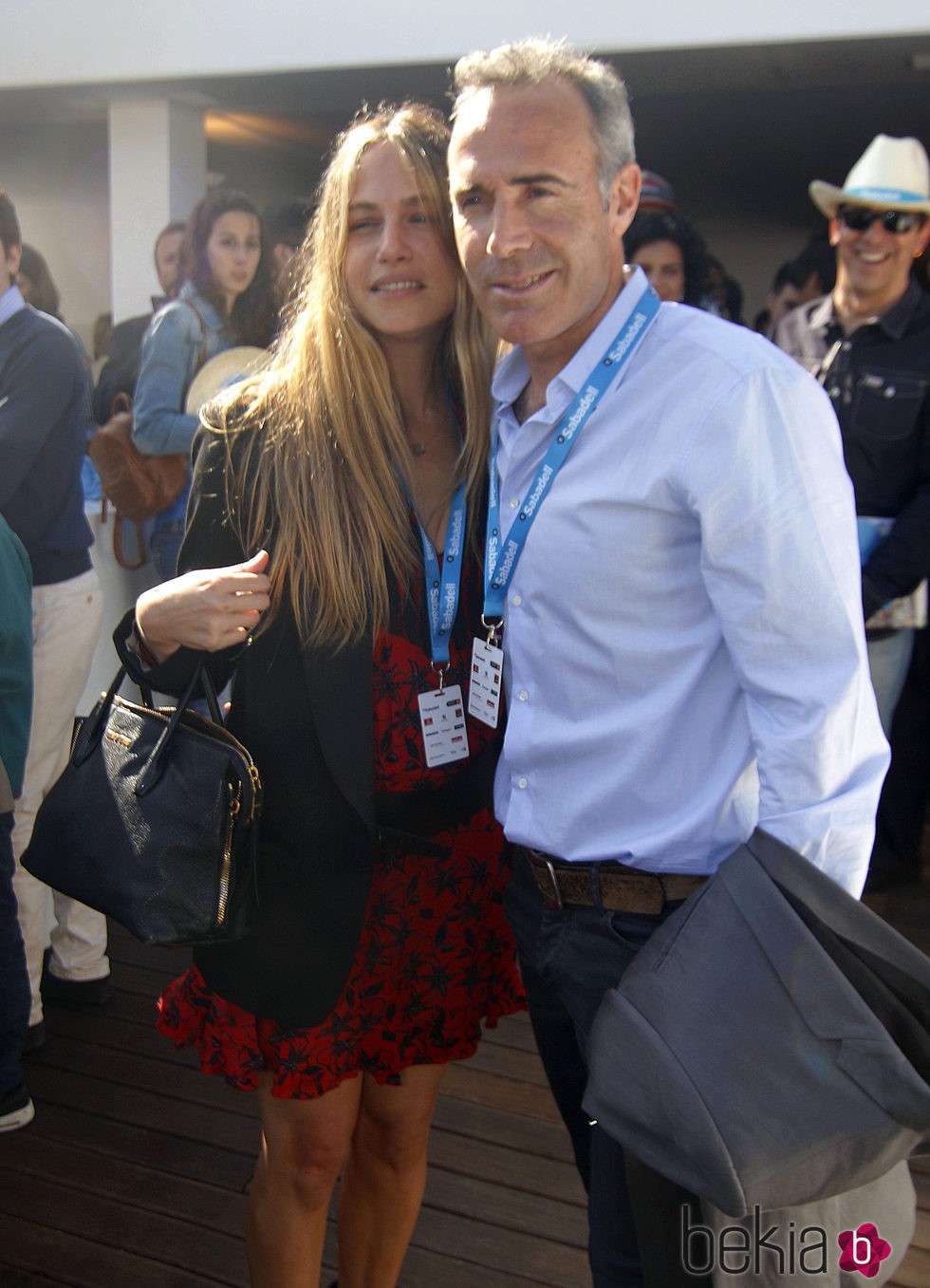 Martina Klein y Álex Corretja en la final del Conde de Godó 2016