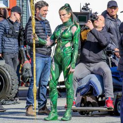 Elizabeth Banks caracterizada como 'Rita Repulsa' en el rodaje de la película 'Power Rangers'