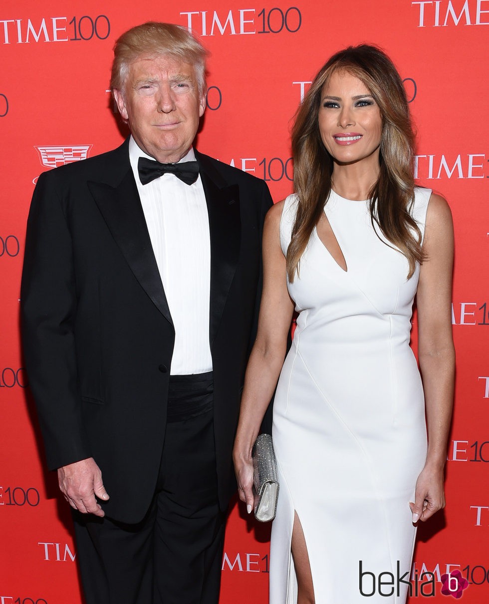 Donald Trump y Melanie Trump en la fiesta organizada por la revista Time en Nueva York