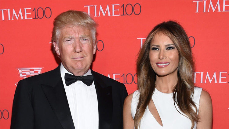 Donald Trump y Melanie Trump en la fiesta organizada por la revista Time en Nueva York