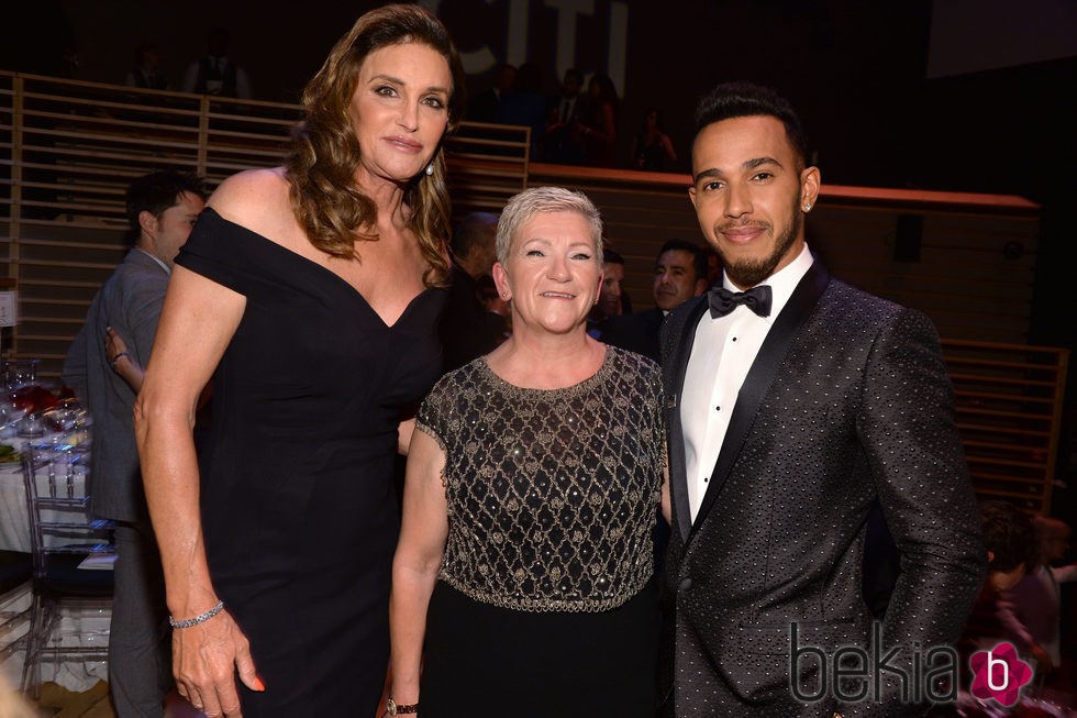 Caitlyn Jenner y Lewis Hamilton en la fiesta organizada por la revista Time en Nueva York