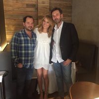 Patricia Conde con Ángel Martín y Juan Andrés García 'Bropi'