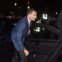 El Rey Felipe llegando al Estadio Vicente Calderón en la semifinal de la Champions 2016