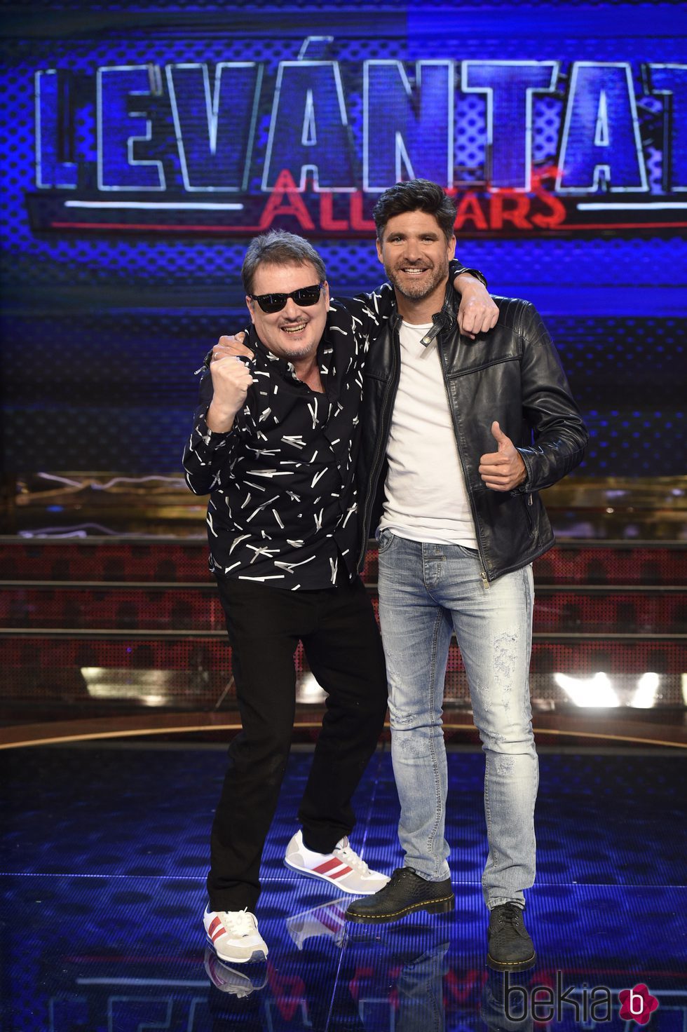 Toño Sanchís y Alfonso Aguado en la presentación de 'Levántate All Stars'