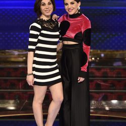 Angy Fernández y su hermana Irene Fernández en la presentación de 'Levántate All Stars'