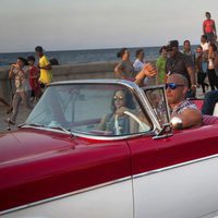 Vin Diesel y Michelle Rodriguez  en el rodaje de 'Fast & Furious 8' en Cuba