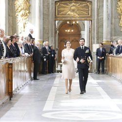 Carlos Felipe y Sofia de Suecia en el Te Deum de 70 cumpleaños de Gustavo de Suecia 