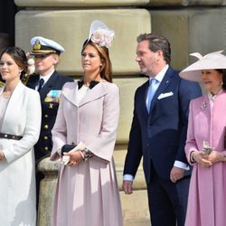 Sofia de Suecia, Princesa Magdalena, Chris O'Neill y la Reina Silvia de Suecia en el 70 cumpleaños del Rey Gustavo de Suecia