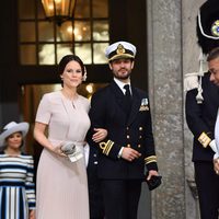 Sofia de Suecia y el Príncipe Carlos Felipe de Suecia en el 70 cumpleaños del Rey Gustavo de Suecia