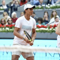 Rafa Nadal en el partido benéfico en la Mutua Madrid Open de Tenis