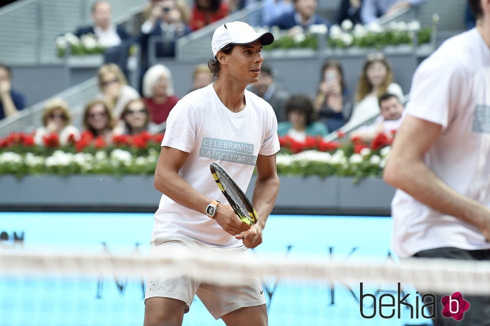 Rafa Nadal en el partido benéfico en la Mutua Madrid Open de Tenis