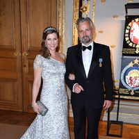 La Princesa Marta Luisa y Ari Behn de Noruega en la cena de gala en el 70 cumpleaños del Rey Gustavo de Suecia