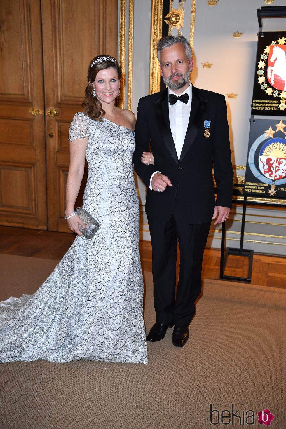 La Princesa Marta Luisa y Ari Behn de Noruega en la cena de gala en el 70 cumpleaños del Rey Gustavo de Suecia