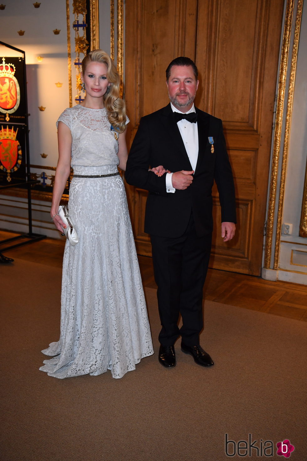 Vicky y Gustavo Magnuson en la cena de gala en el 70 cumpleaños del Rey Gustavo de Suecia