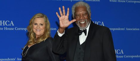 Lori McCreary y Morgan Freeman  en la Fiesta de Corresponsales 2016 en la Casa Blanca