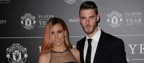 Edurne y David de Gea en la gala Player of the Year 2016 del Manchester United