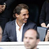 Rafa Nadal y su hermana Maribel en el partido de Champions Real  Madrid-Manchester City