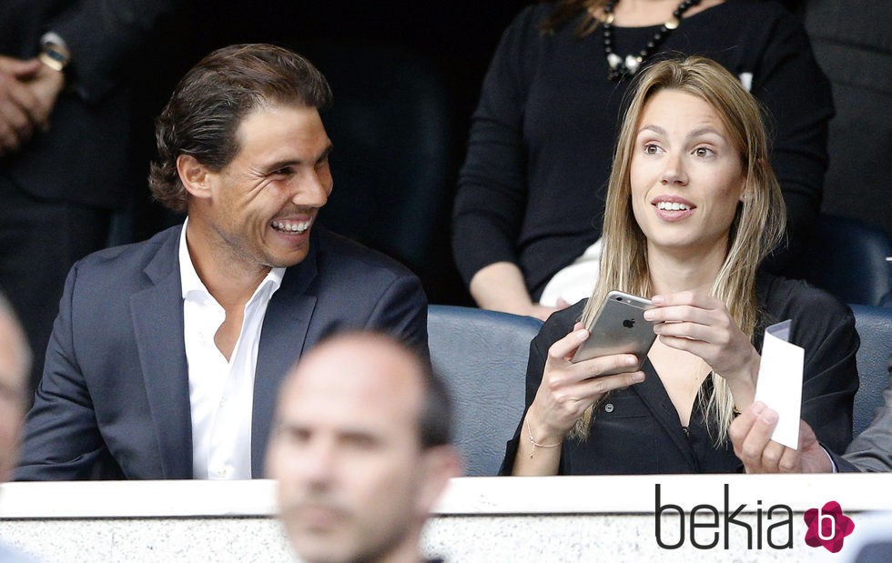 Rafa Nadal y su hermana Maribel en el partido de Champions Real  Madrid-Manchester City