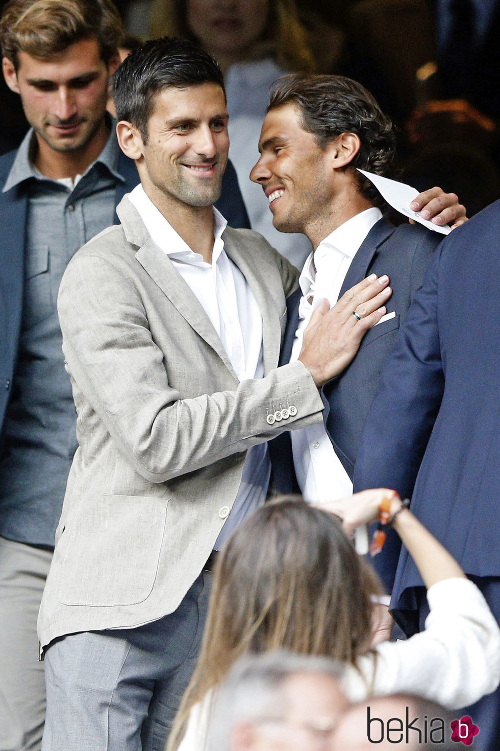 Novak Djokovic y Rafa Nadal en el partido de Champions Real  Madrid-Manchester City