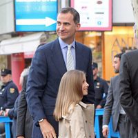 El Rey Felipe y la Infanta Sofía en el partido de Champions Real  Madrid-Manchester City