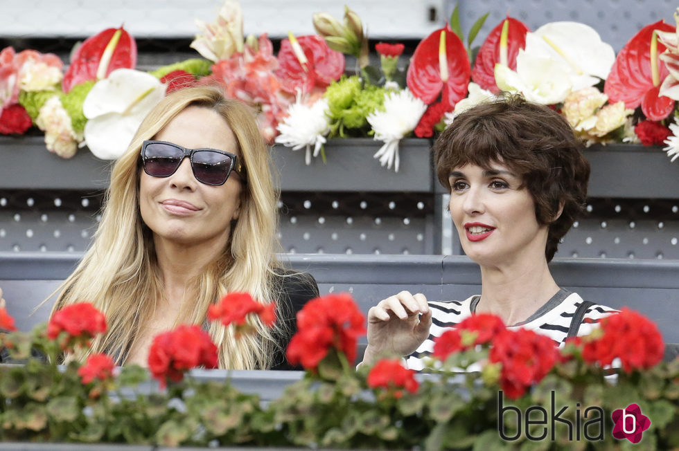 Marta Sánchez y Paz Vega en el torneo de tenis Madrid Open 2016