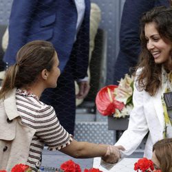 Hiba Abouk y Paula Echevarría en la final del torneo de tenis Madrid Open 2016