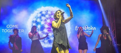 Barei actuando en el Euroclub de Estocolmo antes del Festival de Eurovisión 2016