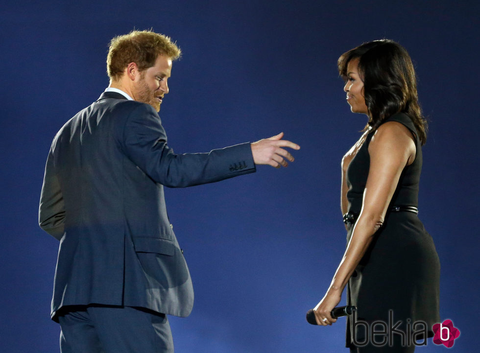 Michelle Obama y el Príncipe Harry en la Ceremonia de apertura de los Juegos Invictus 2016