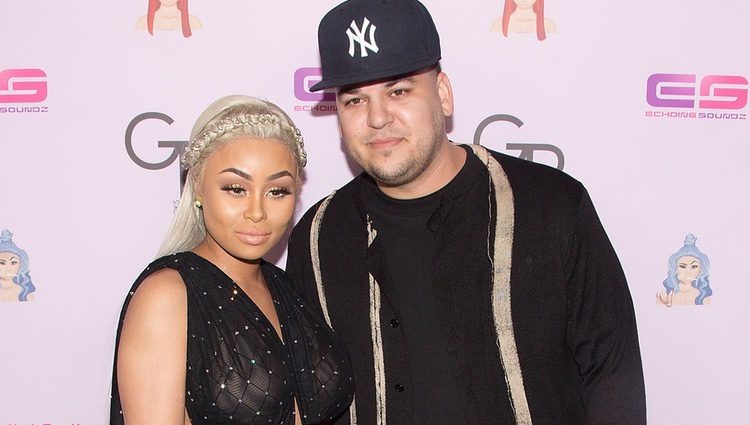 Blac Chyna y Rob Kardashian en la presentación de su emoji 'Chymoji'