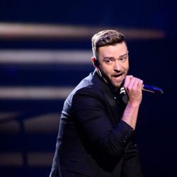 Justin Timberlake durante su actuación en el Dress Rehearsal del Festival de Eurovisión 2016