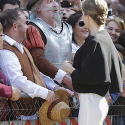 La Reina Letizia con Don Quijote en Villanueva de los Infantes