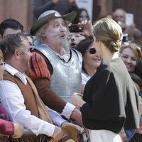 La Reina Letizia con Don Quijote en Villanueva de los Infantes 