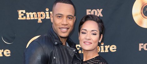 Grace Gealey y Trai Byers durante el evento FYC ATAS de 'Empire' 2016