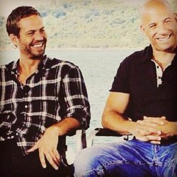 Paul Walker y Vin Diesel en el rodaje de 'Fast and Furious 7'