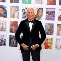 Giorgio Armani en la fiesta del 100 aniversario de Vogue en Londres