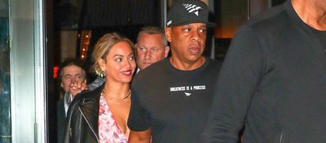 Beyoncé y Jay Z saliendo de un restaurante de Nueva York 