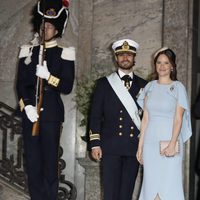 Carlos Felipe de Suecia, Sofia Hellqvist con Chris O'Neill y su hijo Nicolás en el bautizo de Oscar de Suecia