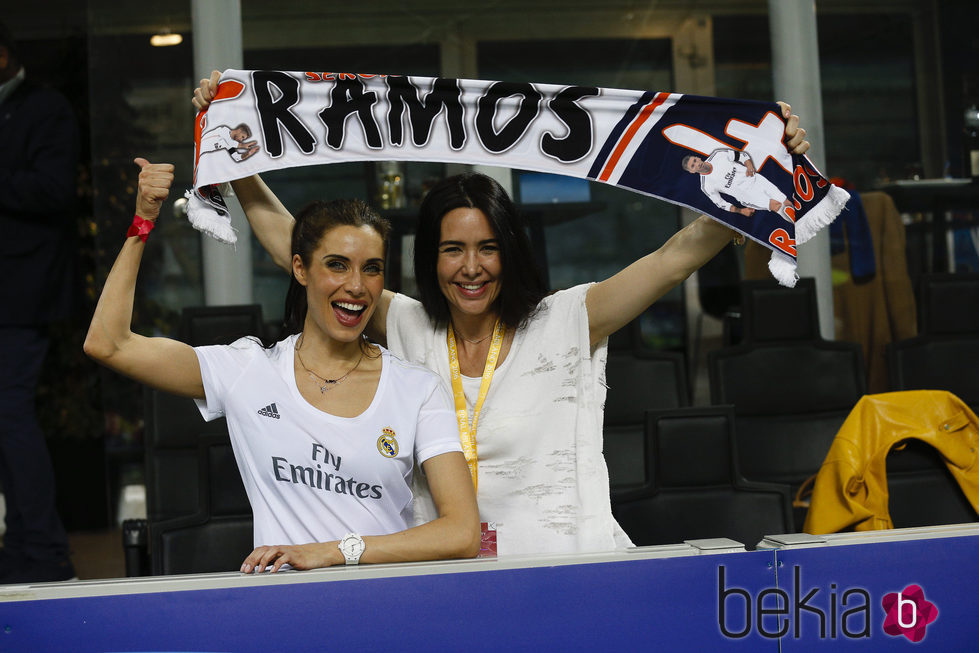 Pilar Rubio y Vania Millán en la final de la Champions League 2016