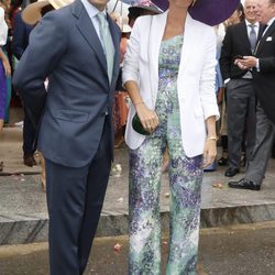 Fran Rivera y Lourdes Montes durante la boda de Marta Cadaval en Sevilla