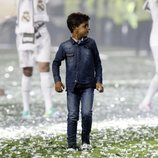 Cristiano Ronaldo Jr en la celebración de la undécima Champions en el Santiago Bernabéu