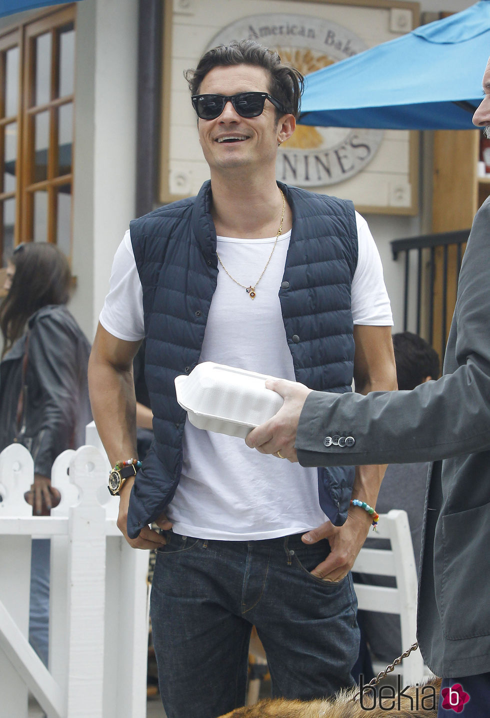 Orlando Bloom de comida familiar el Día de los Caídos