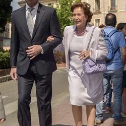 Carmen Franco Polo durante la comunión de Eugenia de Borbón en Madrid