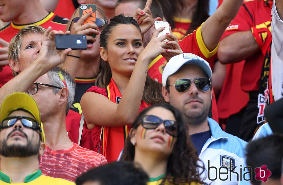 Marta Domínguez, novia de Thibaut Courtois, en el Mundial de Brasil 2014