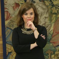 Soraya Sáenz de Santamaría durante los premios de sociología y ciencia