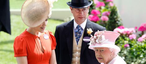 Mary de Dinamarca con la Reina Isabel y el Príncipe Eduardo en Ascot 2016