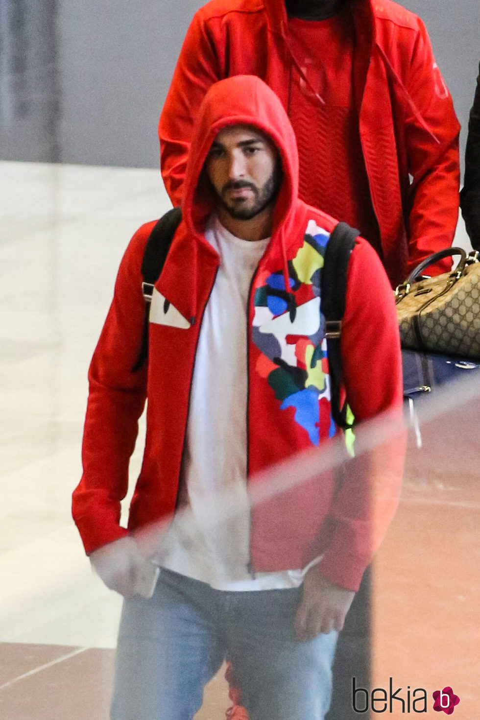 Karim Benzema en el aeropuerto de Los Angeles